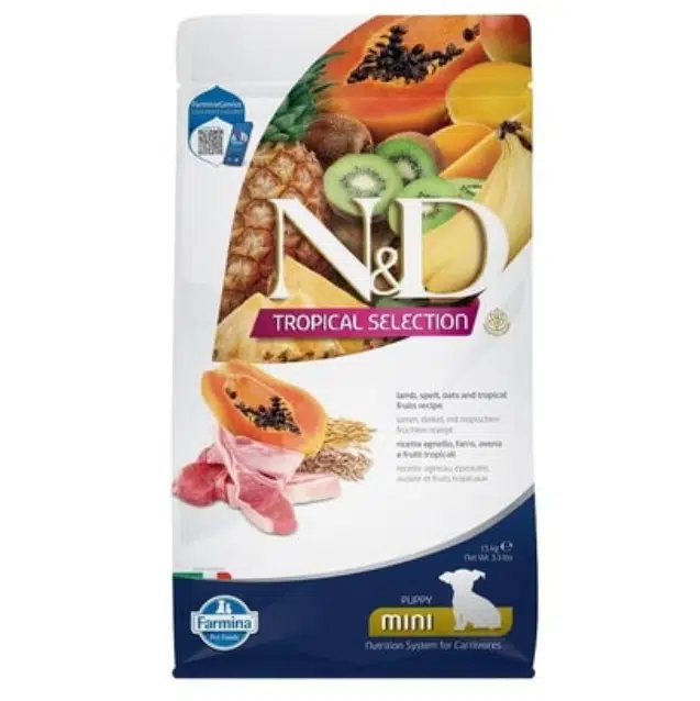 N&D Tropical Selection Puppy Kuzu Etli ve Tropikal Meyveli Mini Irk Yavru Köpek Maması 1.5 Kg
