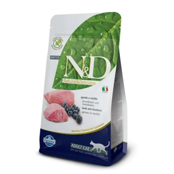 N&D Prime Tahılsız Adult Kuzu Etli ve Yaban Mersinli Yetişkin Kedi Maması 1.5 Kg