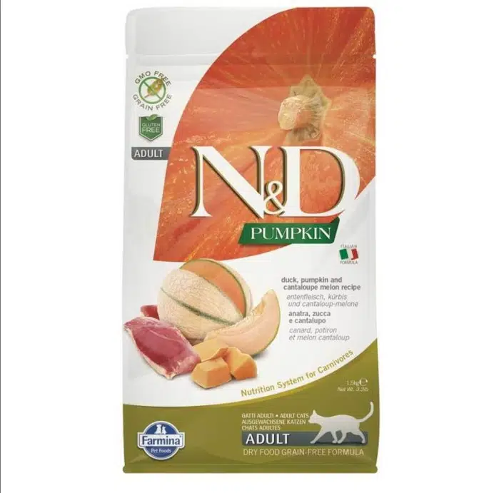 N&D Pumpkin Tahılsız Adult Ördek Etli Bal Kabaklı Yetişkin Kedi Maması 1.5 Kg