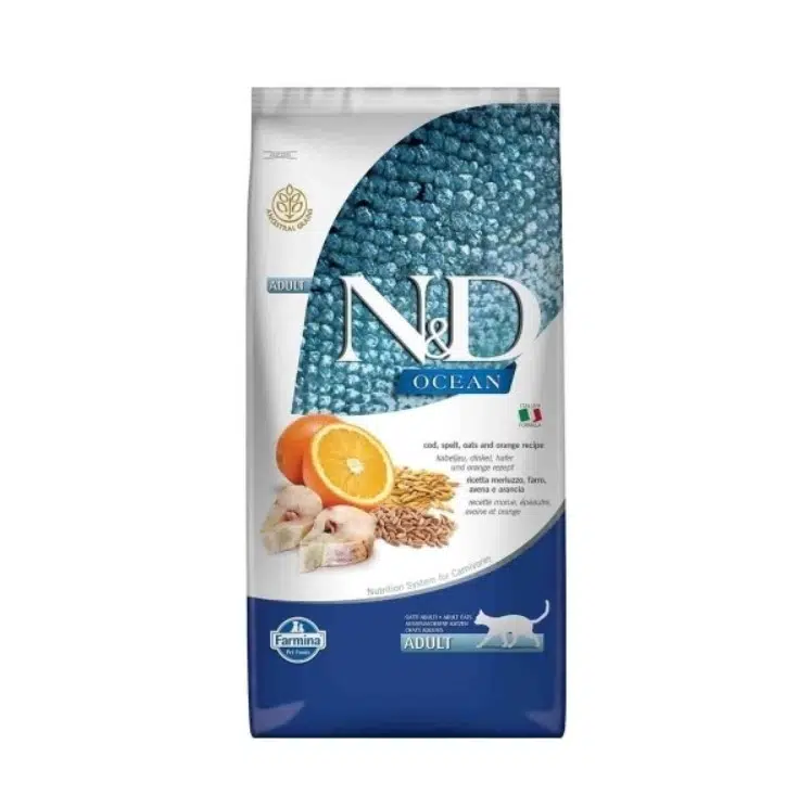 N&D Ocean Morina Adult Balıklı Portakallı Ve Ata Tahıllı Yetişkin Kedi Maması 10 Kg