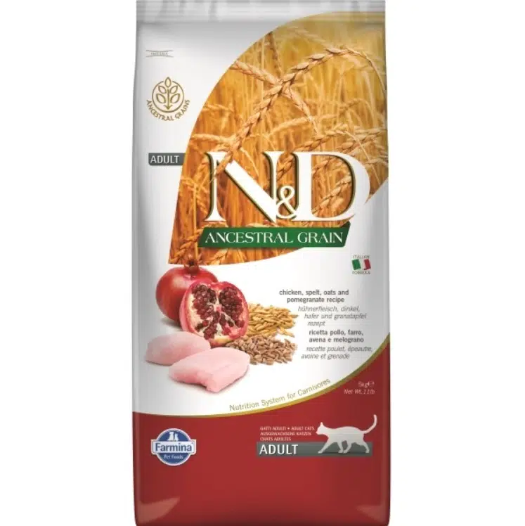 N&D Ancestral Grain Adult Tavuklu Narlı Ve Ata Tahıllı Yetişkin Kedi Maması 5 Kg