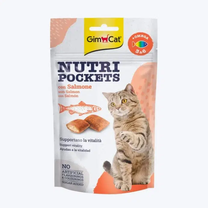 GimCat Nutripockets Somonlu Omega 3 ve Omega 6 Kedi Ödül Maması 60 Gr