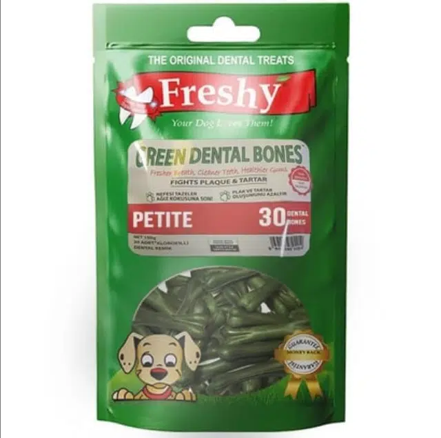 Freshy Green Dental Bones Petite Boy Ağız Kokusu Önleyici Kemikler Xs 30 Adet 