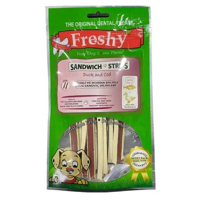 Freshy Sandwich Strips Ördekli Ve Morina Balıklı Sandviç Dilimleri 80 Gr