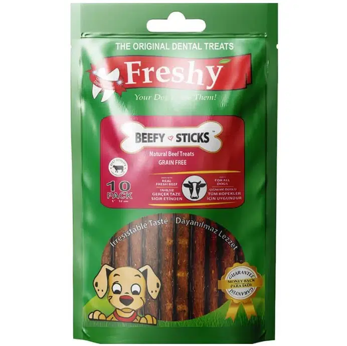 Freshy Beefy Sticks %95 Taze Sığır Etli Çubuk Köpek Ödülü 12 Cm 10 Adet