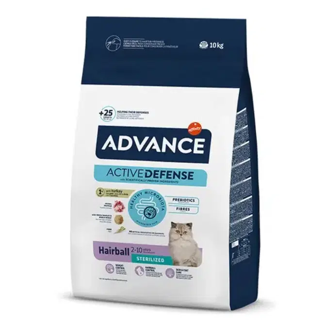 Advance Hairball Sterilised Adult Hindili Kısırlaştırılmış Yetişkin Kedi Maması 10 Kg