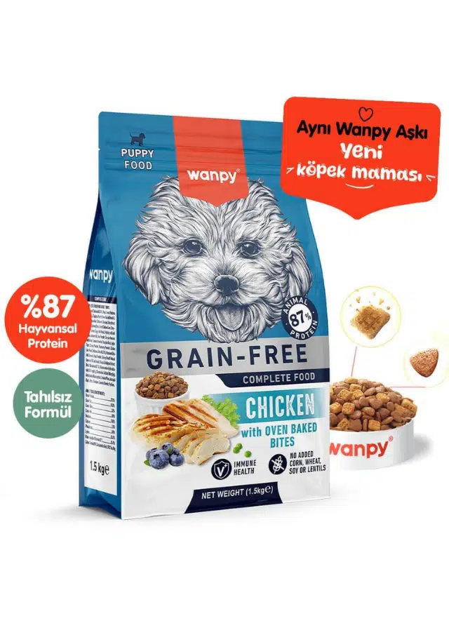 Wanpy Grain Free Puppy Tavuklu Tahılsız Yavru Köpek Maması 1.5 Kg