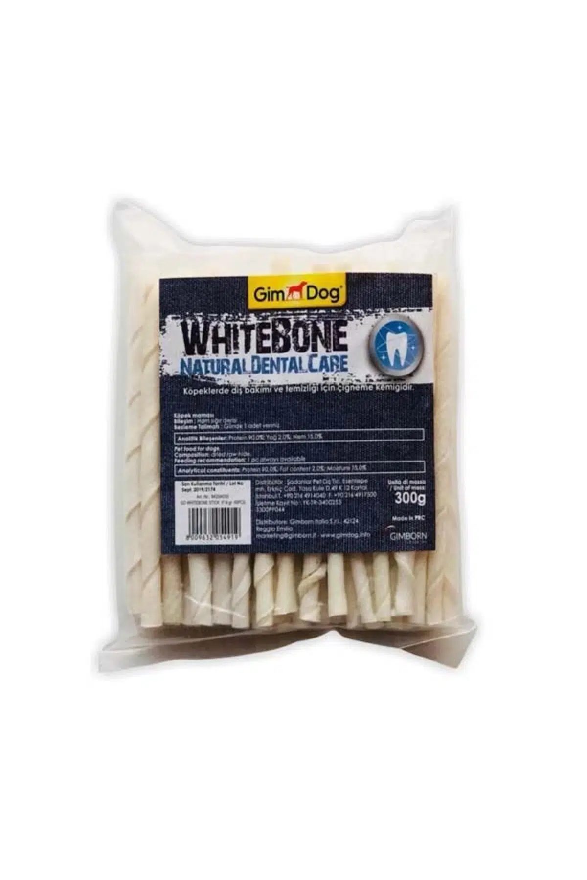 Gimdog Mordimi White Bone Dental Care Sütlü Burgu Çubuk 50'li Paket