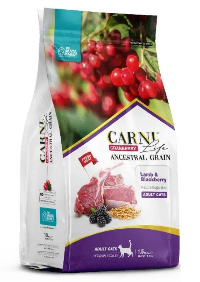 Carni Life Ata Tahıllı Kuzu Ve Böğürtlenli Yetişkin Kedi Maması 1.5 Kg