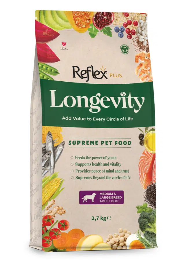 Reflex Plus Longevity Hipoalerjenik Balıklı Orta ve Büyük Irk Yetişkin Köpek Maması 2.7 Kg