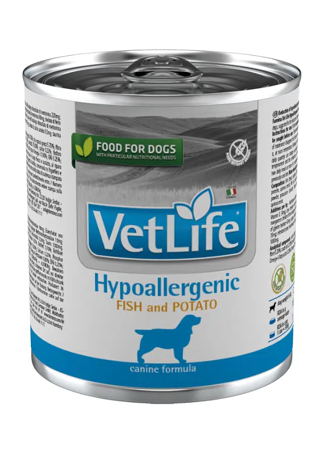 Vet Life Hypoallergenic Balıklı ve Patatesli Konserve Köpek Maması 300 Gr