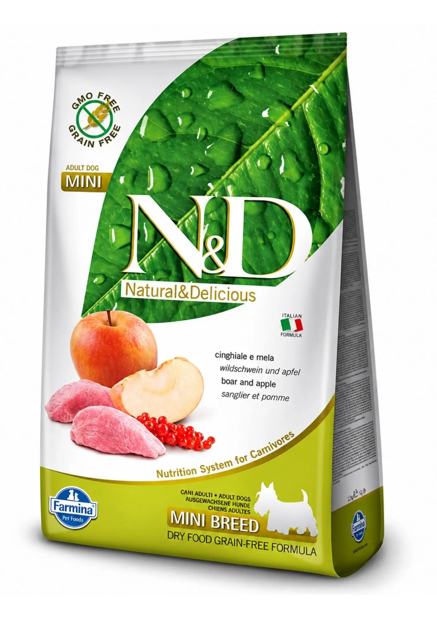 N&D Tahılsız Yaban Domuzlu Ve Elmalı Küçük Irk Yetişkin Köpek Maması 7 Kg