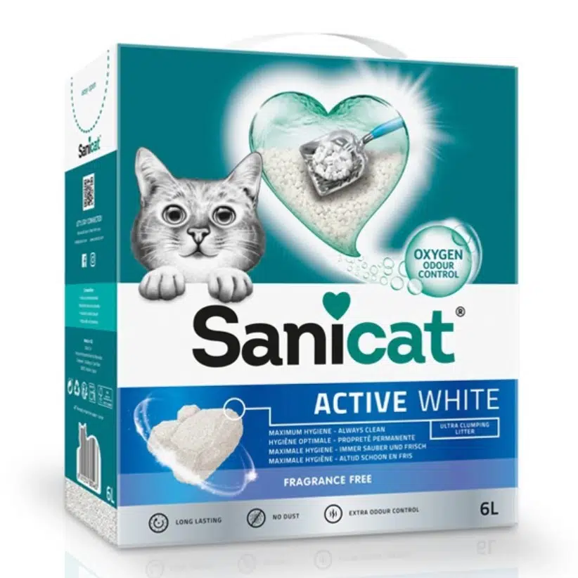 Sanicat Active White Topaklanan Kedi Kumu Kokusuz 10 Lt