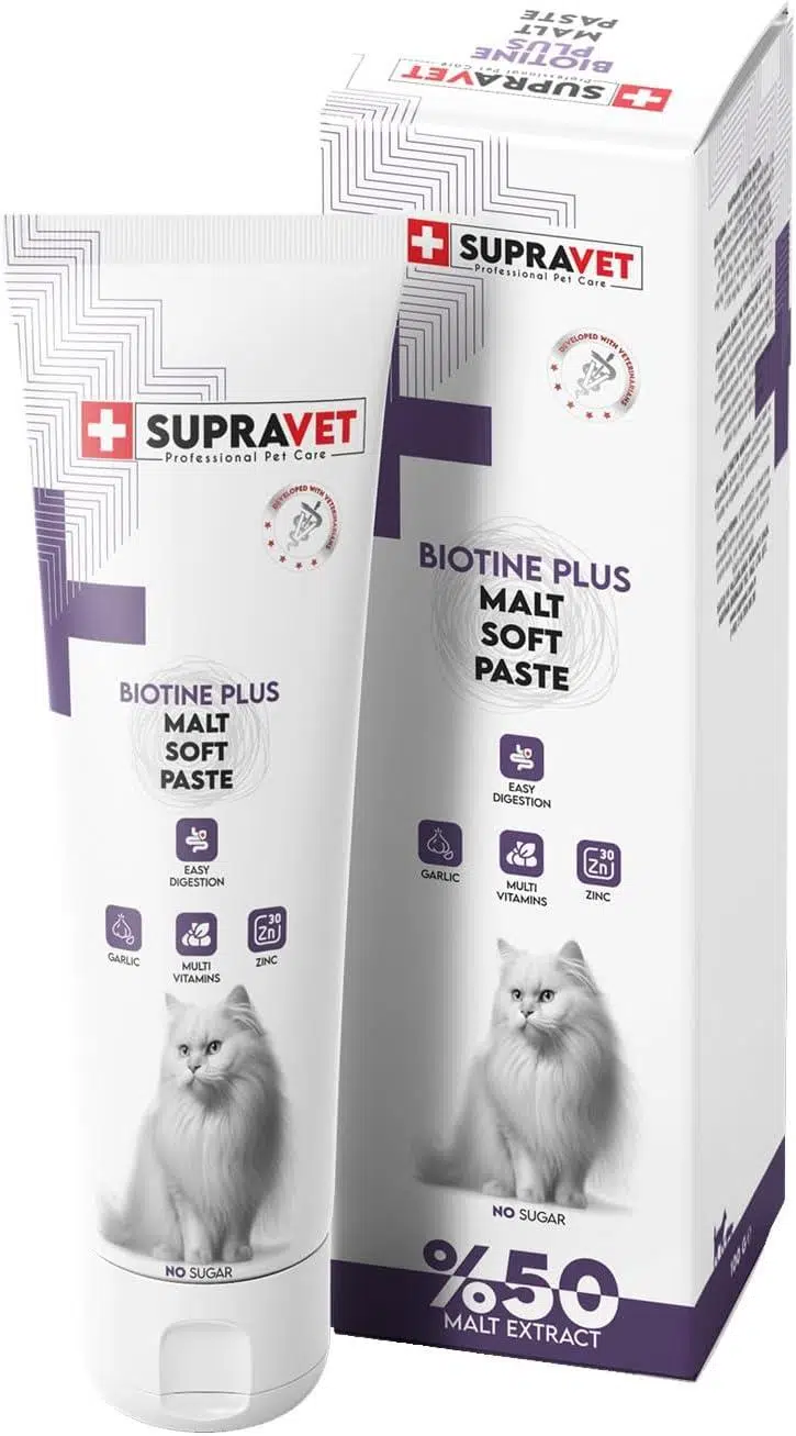 Supravet Biotine Plus Kediler için Tüy Sağlığı Güçlendirici Malt Macun 100 Gr