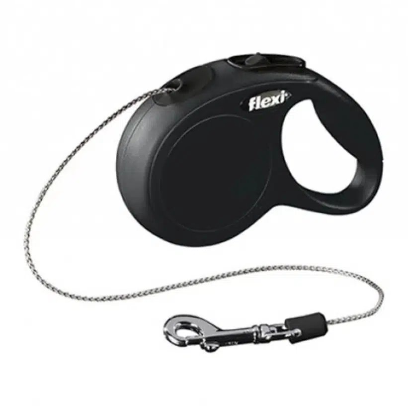 Flexi New Classic Otomatik Siyah İpli Köpek Gezdirme Tasması XSmall 3 Metre