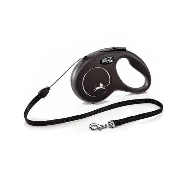 Flexi New Classic Otomatik Siyah İpli Köpek Gezdirme Tasması Small 5 Metre