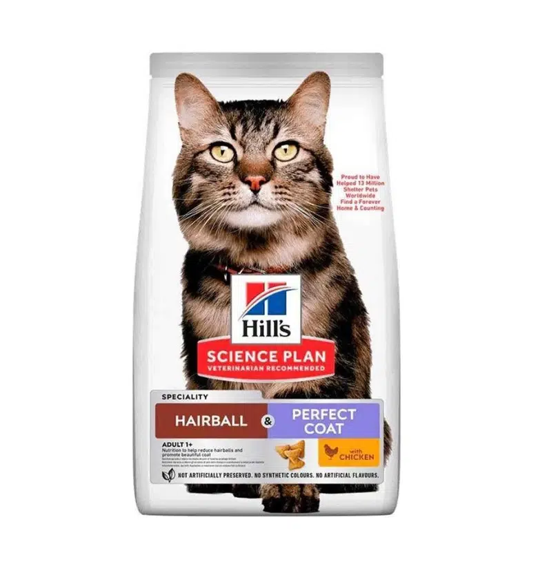 Hills Adult Hairball Perfect Coat Tüy Yumağı Önleyici Tavuk Etli Yetişkin Kedi Maması 1.5 Kg