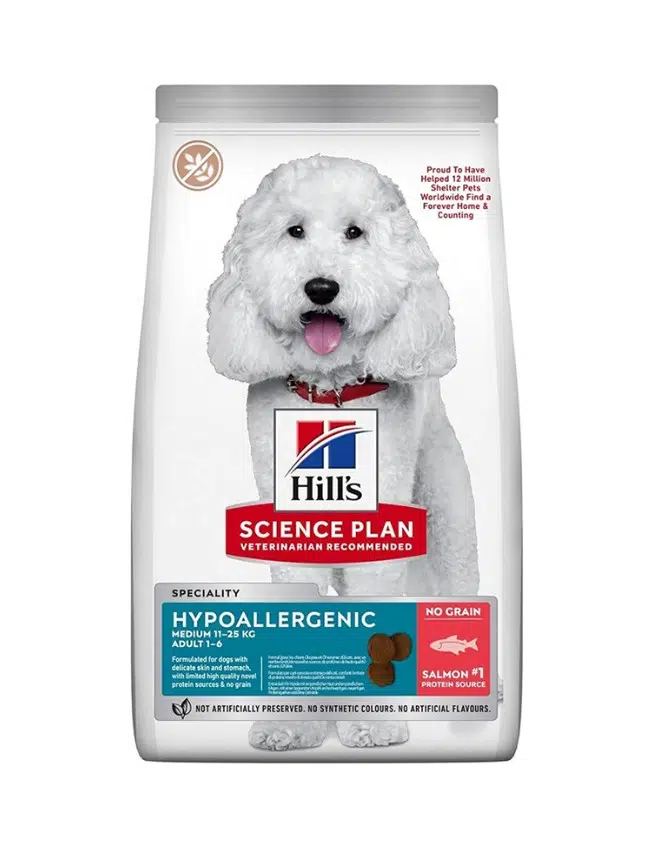 Hills Hipoalerjenik Medium Adult Somonlu Orta Irk Yetişkin Köpek Maması 2.5 Kg