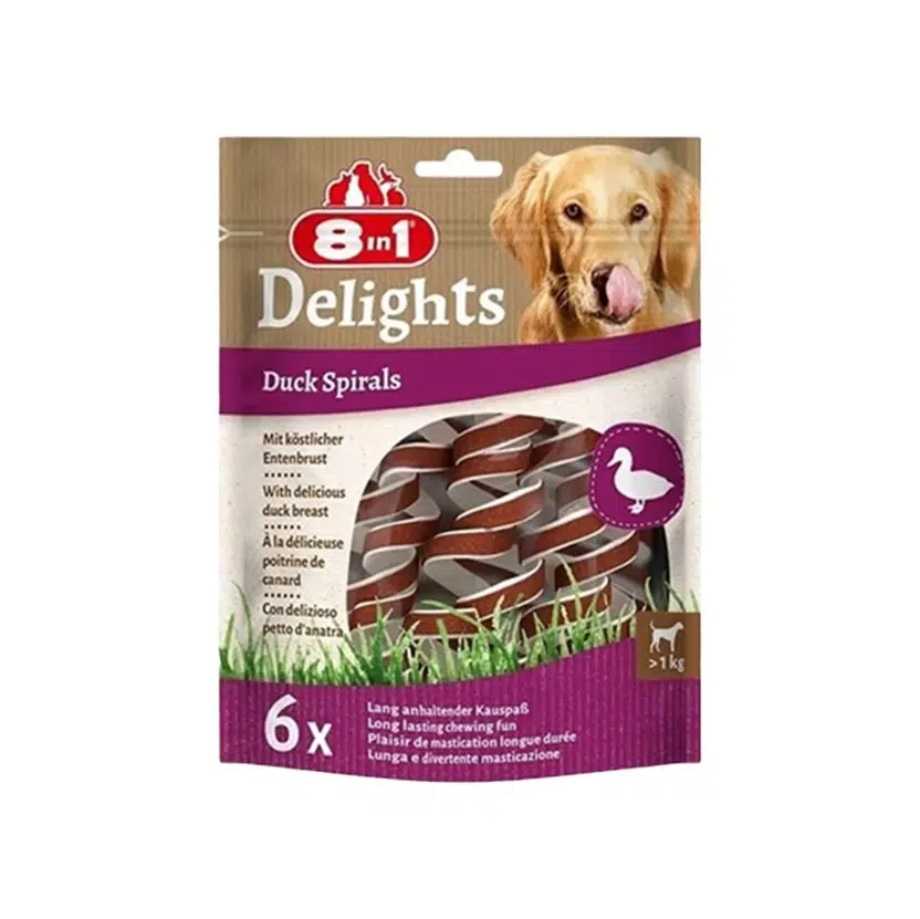 8in1 Delights Duck Spirals Ördekli Burgu Köpek Ödülü 6`lı