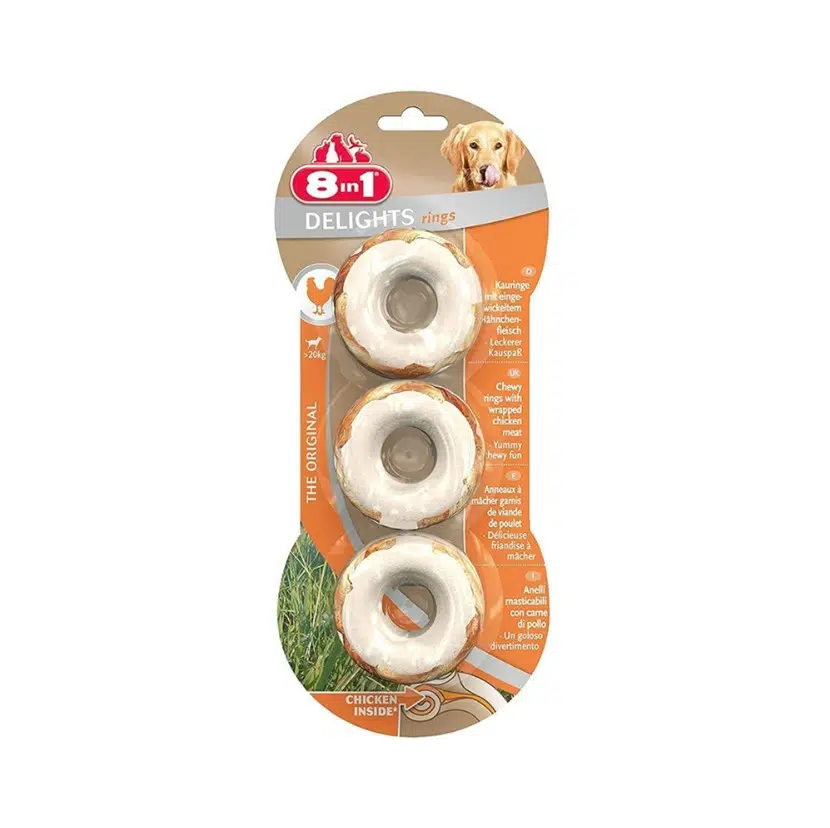 8in1 Delight Rings Yuvarlak Köpek Çiğneme Ödül Kemiği 3 'lü 119 Gr