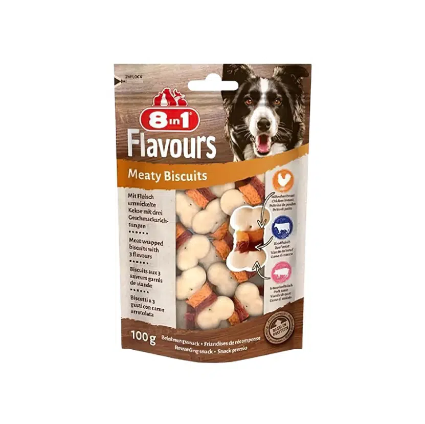 8in1 Flavours Meaty Biscuits Köpek Ödülü 100 Gr