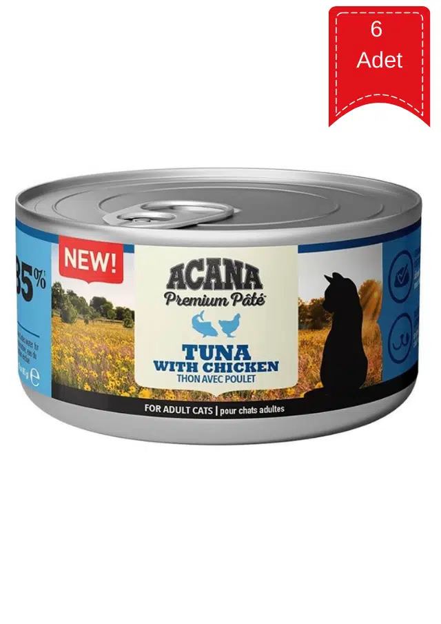 Acana Premium Pate Adult Ton Balıklı Ve Tavuklu Ezme Yetişkin Kedi Konservesi 85 Gr X 6 Adet