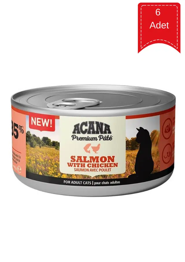 Acana Premium Pate Adult Tavuk Etli Ve Somonlu Ezme Yetişkin Kedi Konservesi 85 Gr X 6 Adet
