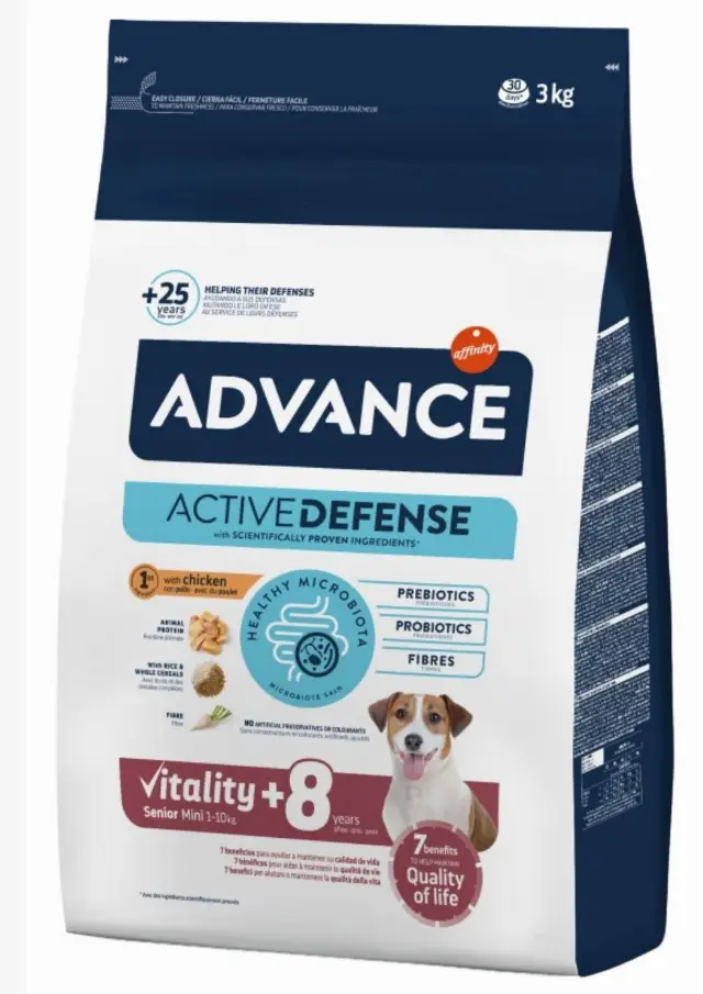 Advance Defence +8 Senior Mini Irk Tavuklu Yaşlı Köpek Maması 3 Kg