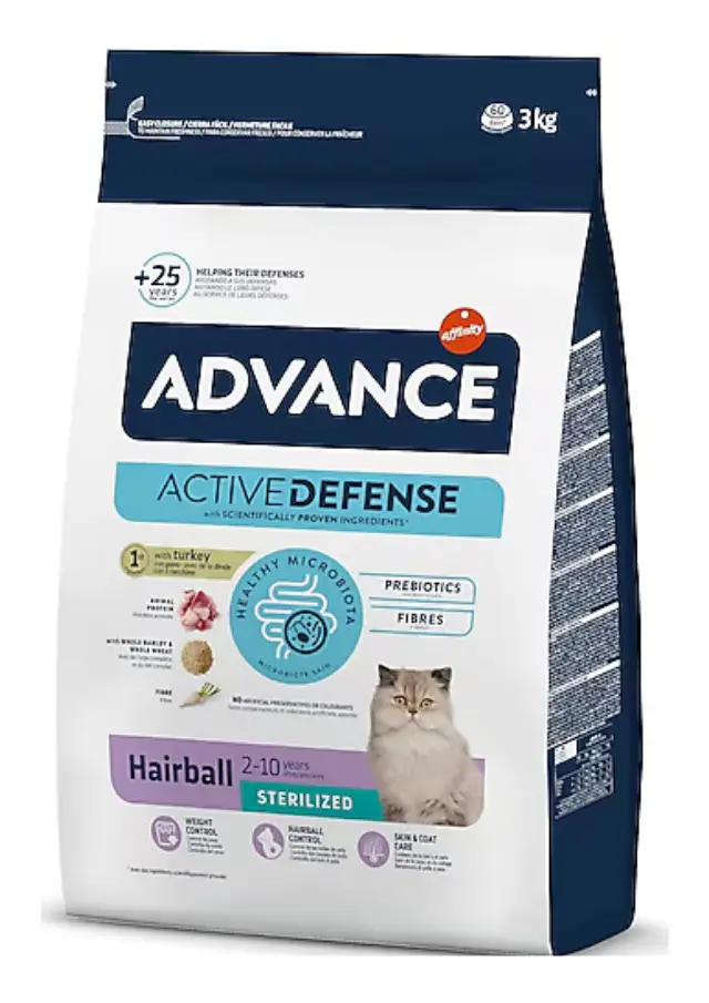 Advance Hairball Sterilised Hindili Tüy Yumağı Önleyici Kısırlaştırılmış Kedi Maması 3 Kg