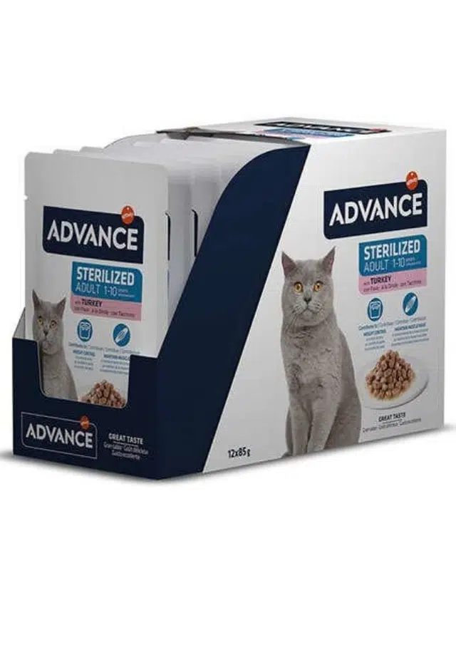 Advance Turkey Sterilised Hindi Etli Kısırlaştırılmış Kedi Yaş Maması 85 Gr X 12 Adet