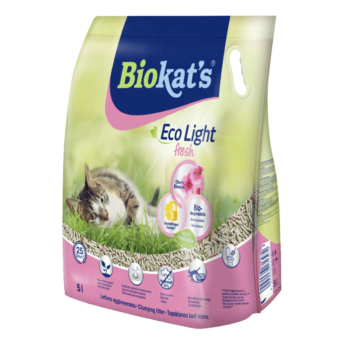Biokat's Eco Light Fresh Cherry Blossom Kiraz Çiçeği Pelet Kedi Kumu 5 Lt