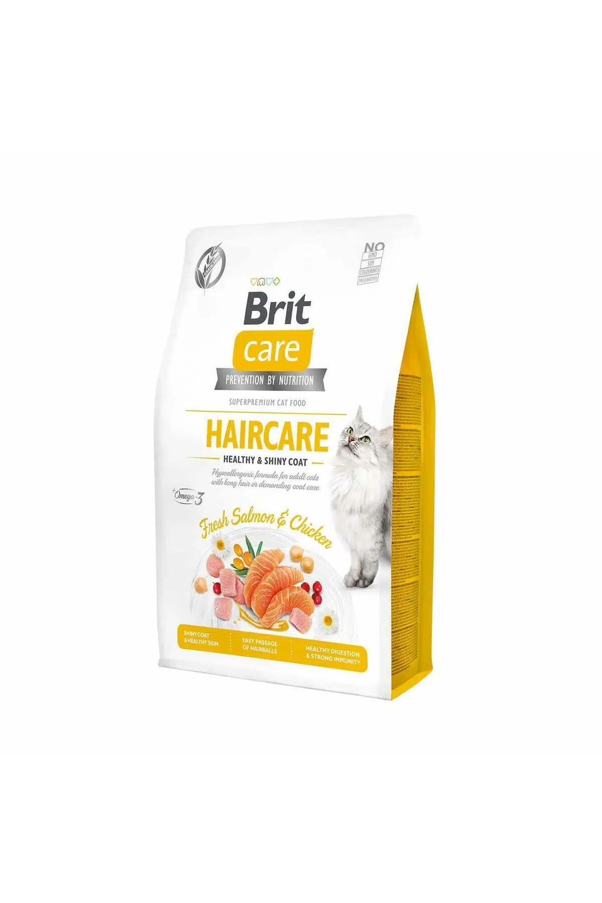 Brit Care Haircare Tavuklu Ve Somonlu Deri Ve Tüy Sağlığı İçin Tahılsız Yetişkin Kedi Maması 7 Kg