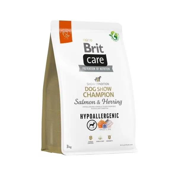 Brit Care Hipoalerjenik Dog Show Champion Somonlu Ringa Balıklı Yetişkin Köpek Maması 3 Kg