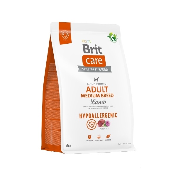 Brit Care Hipoalerjenik Kuzulu Orta Irk Yetişkin Köpek Maması 3 Kg