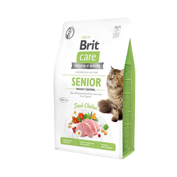 Brit Care Senior Hipoalerjenik Kilo Kontrolü İçin Tavuklu Tahılsız Yaşlı Kedi Maması 2 Kg