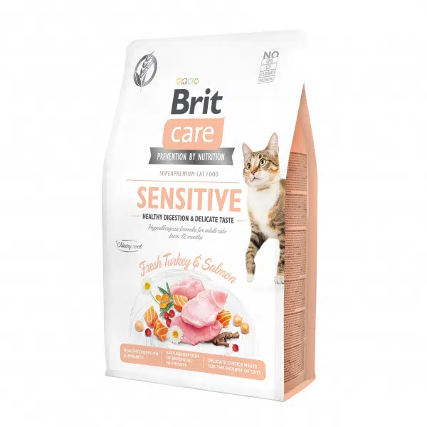 Brit Care Sensitive Hypoallergenic Hindili Ve Somonlu Tahılsız Yetişkin Kedi Maması 2 Kg