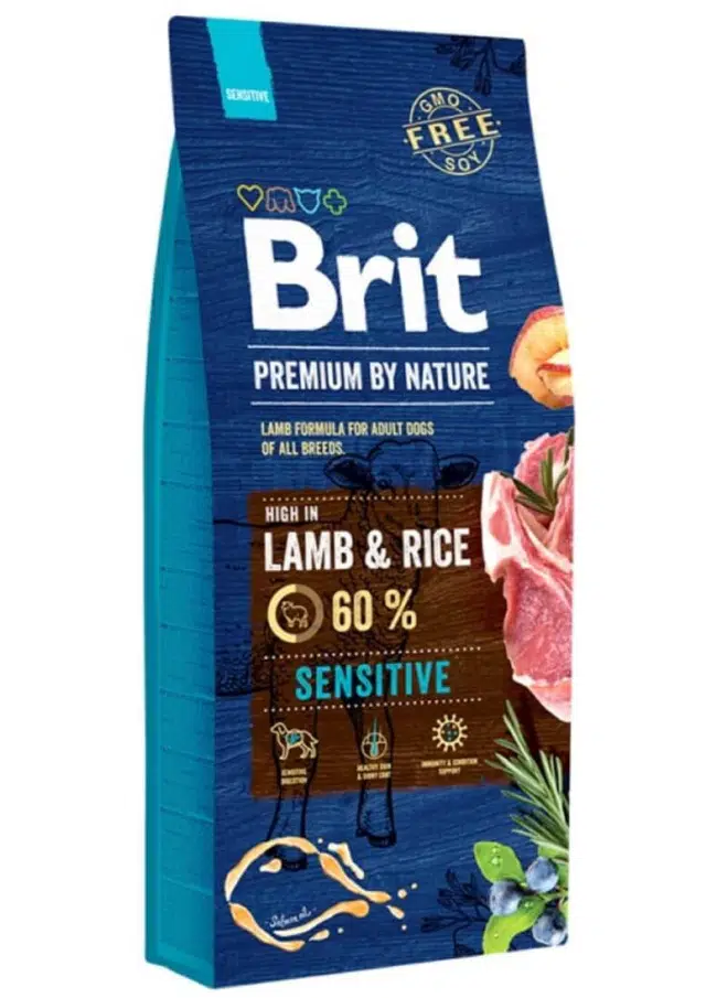 Brit Premium By Nature Sensitive Kuzulu ve Pirinçli Yetişkin Köpek Maması 15 Kg