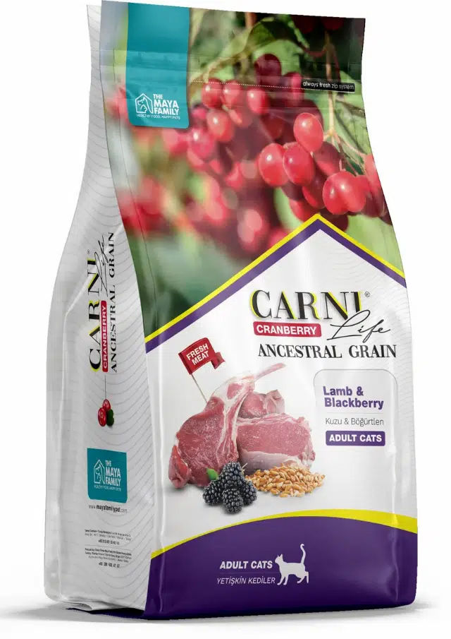 Carni Life Ata Tahıllı Kuzu Etli Ve Böğürtlenli Yetişkin Kedi Maması 10 Kg