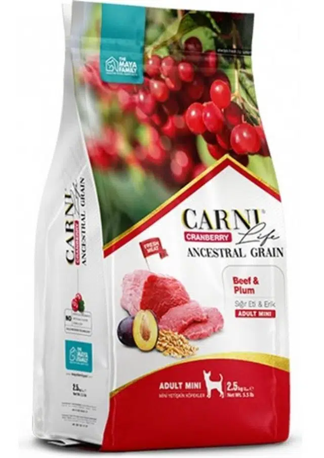 Carni Life Dana Etli Ve Erikli Mini Irk Yetişkin Köpek Maması 2.5 Kg