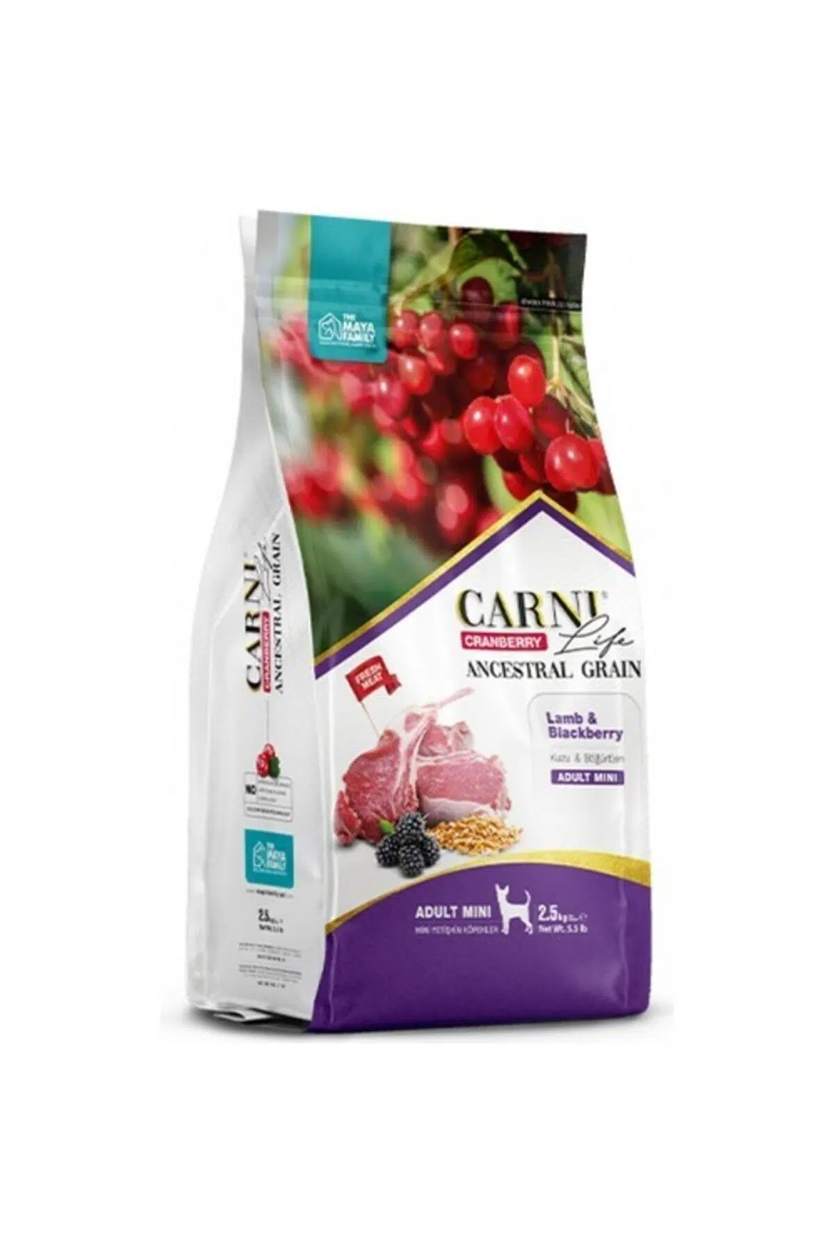 Carni Life Kuzu Etli Ve Böğürtlenli Mini Irk Yetişkin Köpek Maması 2.5 Kg
