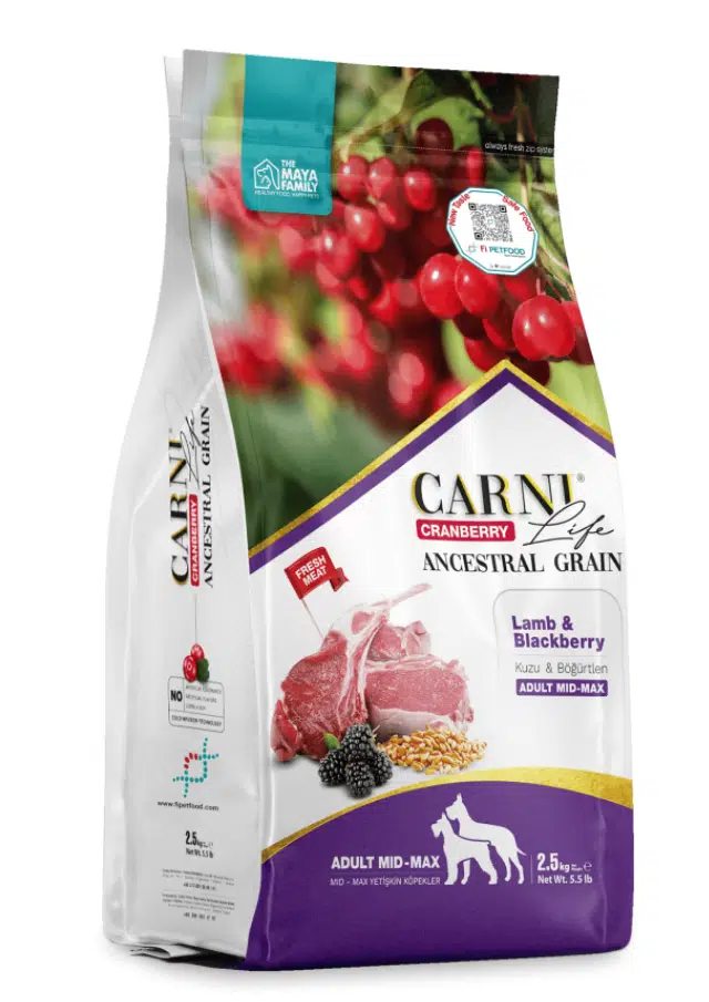 Carni Life Kuzu Etli Ve Böğürtlenli Orta Ve Büyük Irk Yetişkin Köpek Maması 2.5 Kg