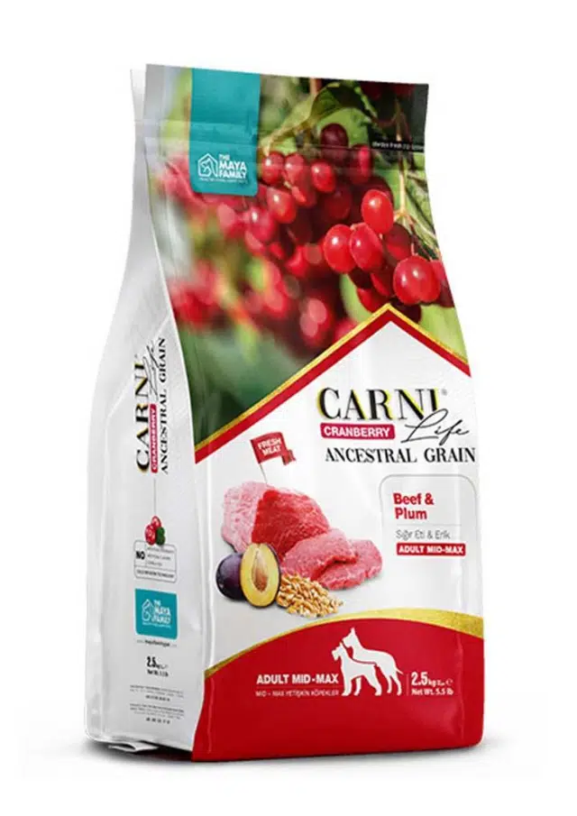Carni Life Dana Etli Ve Erikli Orta Ve Büyük Irk Yetişkin Köpek Maması 2.5 Kg