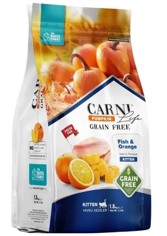 Carni Life Tahılsız Kitten Balıklı Ve Portakallı Yavru Kedi Maması 1.5 Kg