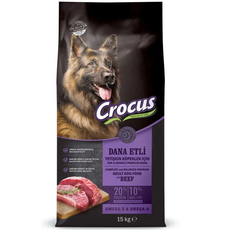Crocus Dana Etli ve Pirinçli Yetişkin Köpek Maması 15 Kg