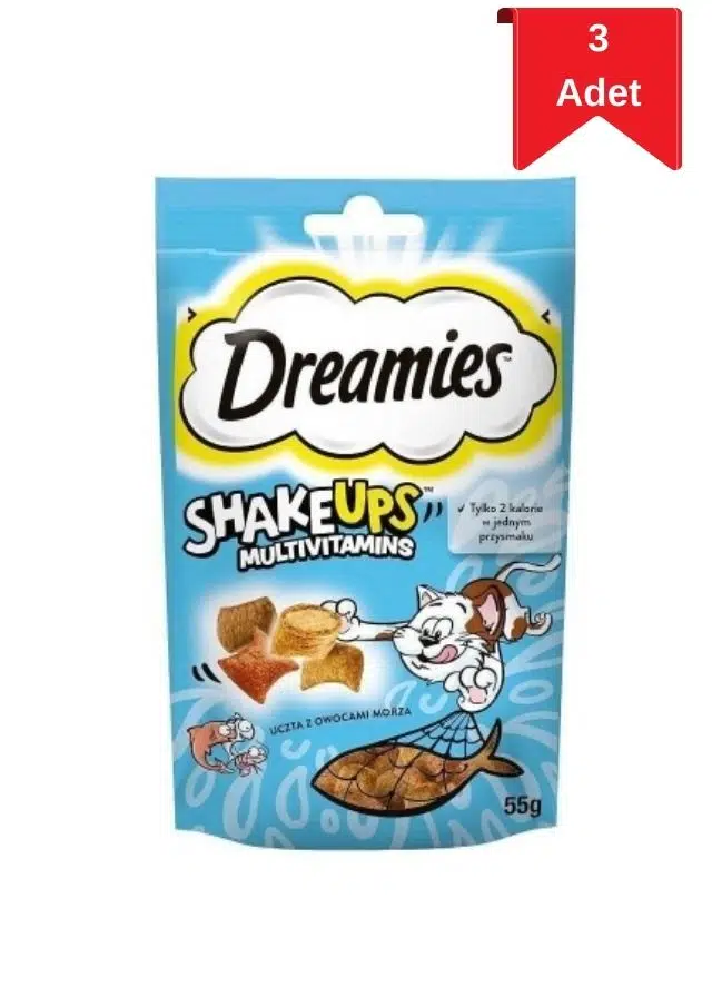 Dreamies ShakeUps Seafood Balıklı ve Karidesli Kedi Ödülü 55 Gr X 3 Adet