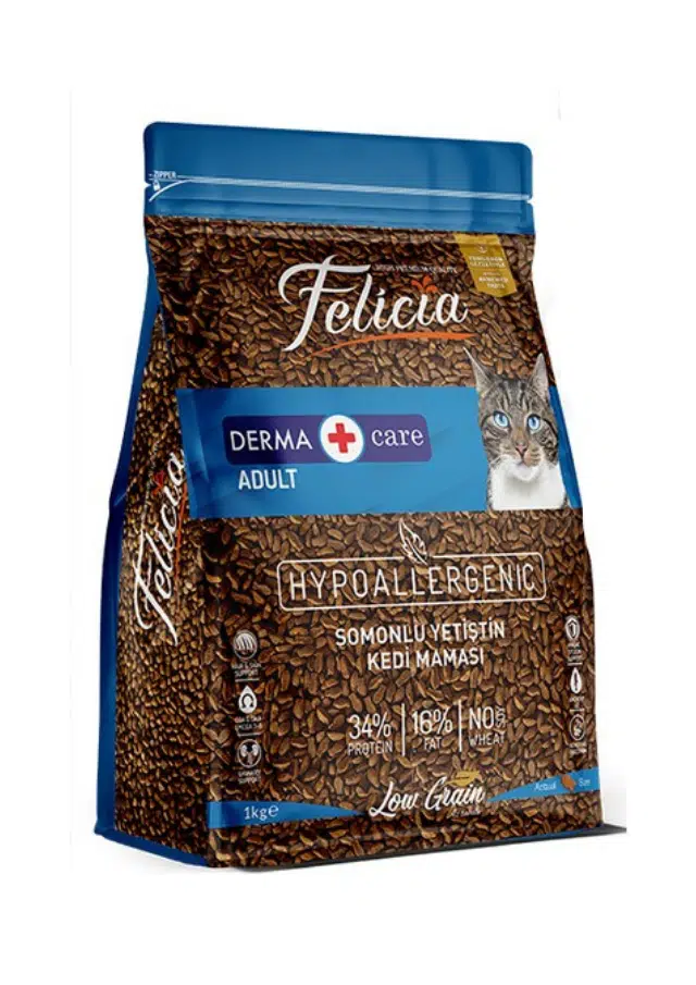 Felicia Az Tahıllı Derma HypoAllergenic Somonlu Yetişkin Kedi Maması 1 Kg
