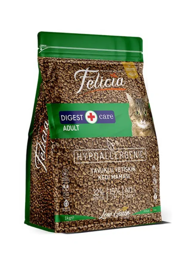 Felicia Az Tahıllı Digest HypoAllergenic Adult Tavuklu Yetişkin Kedi Maması 1 Kg