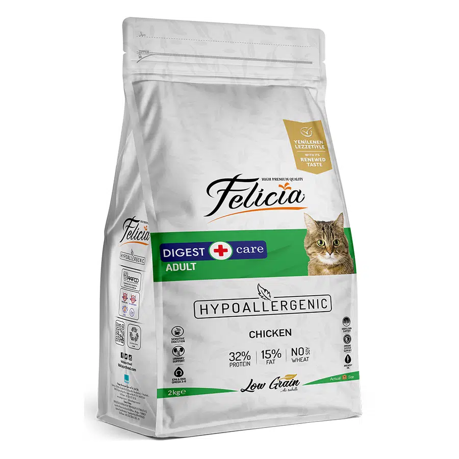 Felicia Az Tahıllı Digest HypoAllergenic Adult Tavuklu Yetişkin Kedi Maması 2 Kg