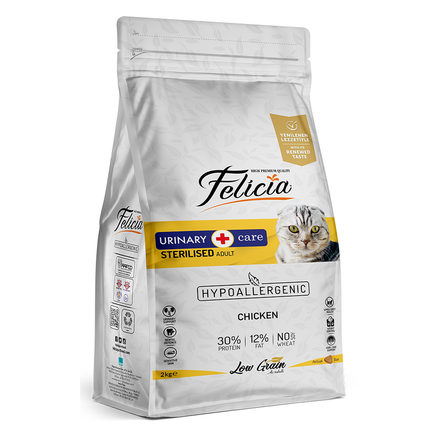 Felicia Az Tahıllı Urinary Sterilised Tavuklu Kısırlaştırılmış Kedi Maması 2 Kg