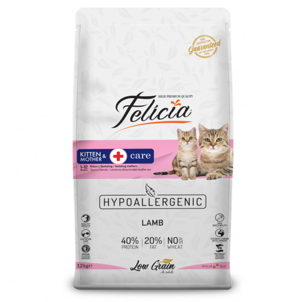 Felicia Kitten & Mother Az Tahıllı Kuzu Etli Yavru Kedi Maması 12 Kg